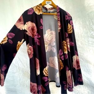 All Yours rose floral cover up. Cardigan. Soft long sleeve one size fits most.